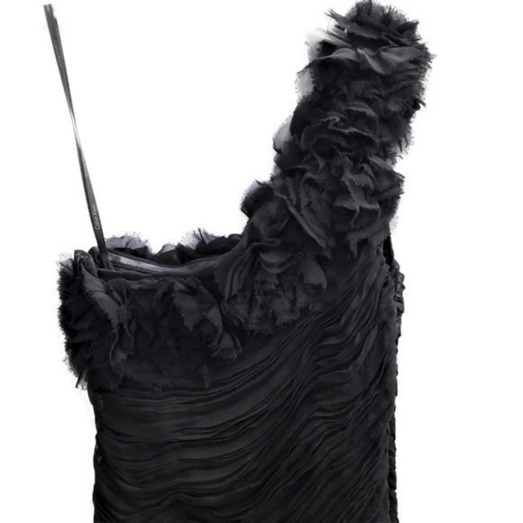 Calvin Klein Cocktail Dress One Shoulder Ruched 2 - Picture 2 of 4